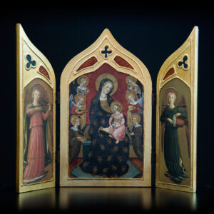 Vierge Des Anges, Triptyque gothique. S. ogival